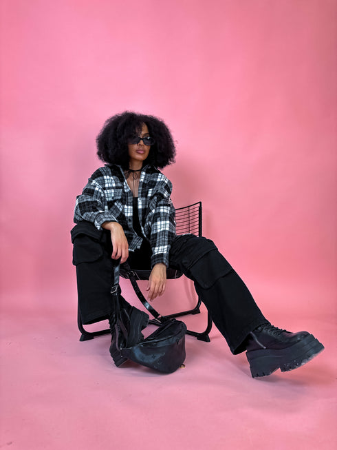 Plaid shirt "RAINY DAY" VMC58 - BLACK